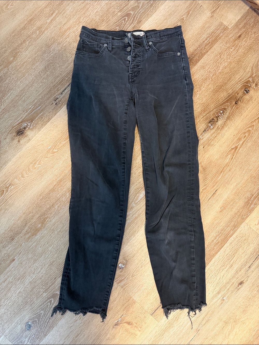 Madewell 9” High-Rise Skinny Button-Fly Raw Hem Jeans